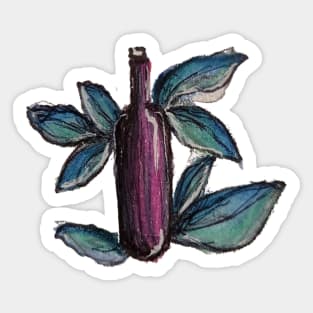 Purple Wine and Leaves Sticker